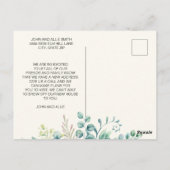 Adreswijziging Groene Eucalyptusbladeren Elegant Briefkaart (Achterkant)