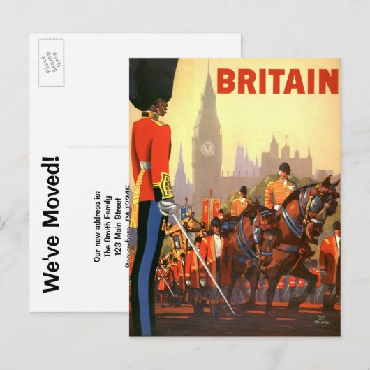 adreswijziging, Groot-Brittannië Aankondigingskaart (Voorkant / Achterkant)