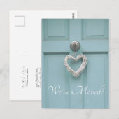 Adreswijziging - 'Hart op de voordeur' Briefkaart (Voorkant / Achterkant)