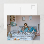 Adreswijziging Hipster Modern Aankondigingskaart (Voorkant / Achterkant)