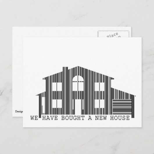 Adreswijziging idee: Een nieuwe huisbarcode kopen Aankondigingskaart (Voorkant / Achterkant)