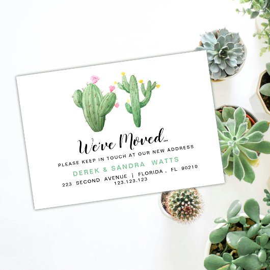 Adreswijziging Kaart, Cactus Verhuisd Huis Aankondiging