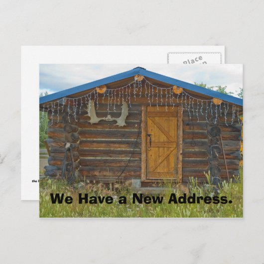 Adreswijziging Kaart: Mountain Cabin Aankondigingskaart (Voorkant / Achterkant)