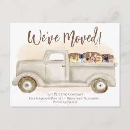 Adreswijziging, katten, aankondiging van verhuiswa briefkaart