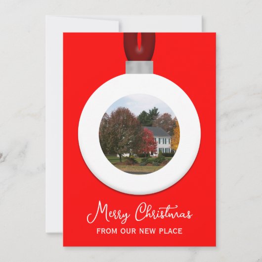 Adreswijziging Kerstfoto Ornament Kaart (Voorkant)