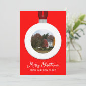 Adreswijziging Kerstfoto Ornament Kaart (Staand voorkant)