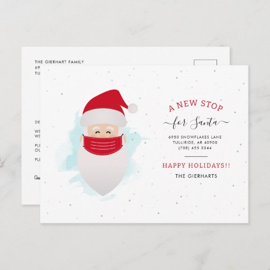 Adreswijziging Kerstvakantie verhuizen Aankondigingskaart (Voorkant / Achterkant)