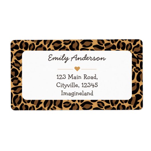 Adreswijziging Leopard Print Retouradres Etiket (Voorkant)