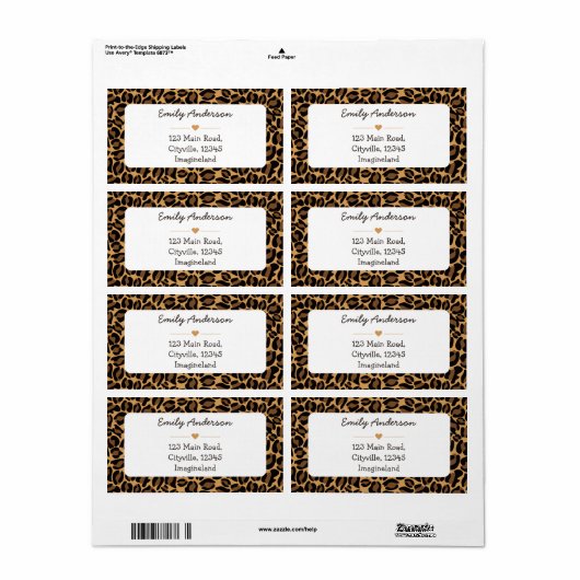 Adreswijziging Leopard Print Retouradres Etiket (Full Sheet)