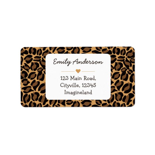 Adreswijziging Leopard Print Retouradres Etiket (Voorkant)