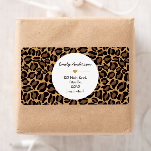 Adreswijziging Leopard Print Retouradres Etiket (Insitu)