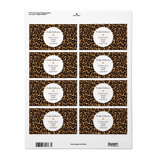 Adreswijziging Leopard Print Retouradres Etiket (Full Sheet)