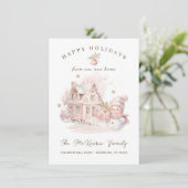 Adreswijziging met Kerstmis Feestdagenkaart (Staand voorkant)