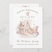 Adreswijziging met Kerstmis Feestdagenkaart (Voorkant / Achterkant)