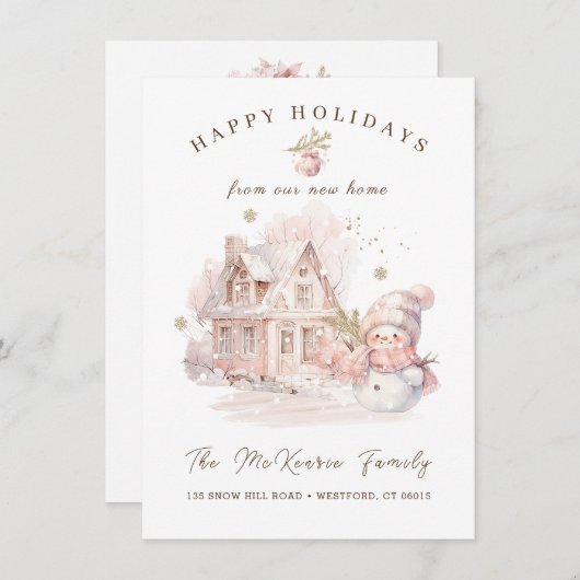 Adreswijziging met Kerstmis Feestdagenkaart (Voorkant / Achterkant)