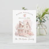 Adreswijziging met Kerstmis Feestdagenkaart (Staand voorkant)