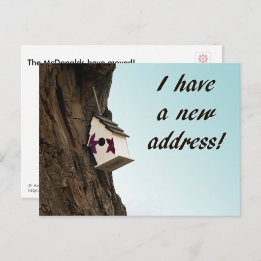Adreswijziging met vogelhuisje briefkaart (Voorkant / Achterkant)