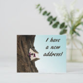 Adreswijziging met vogelhuisje briefkaart (Staand voorkant)