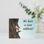 Adreswijziging met vogelhuisje briefkaart (Staand voorkant)