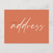 Adreswijziging Modern Schrift Terracotta Briefkaart (Voorkant)