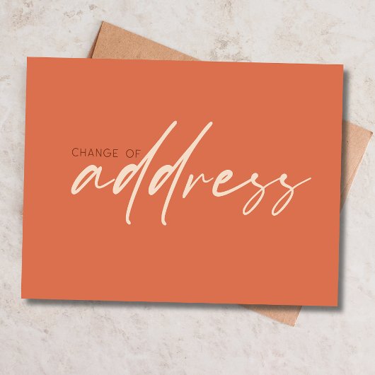 Adreswijziging Modern Schrift Terracotta Briefkaart