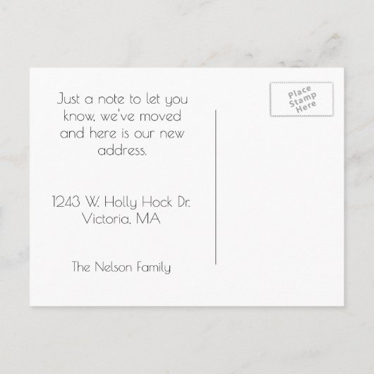 Adreswijziging Mushroom House Briefkaart (Achterkant)