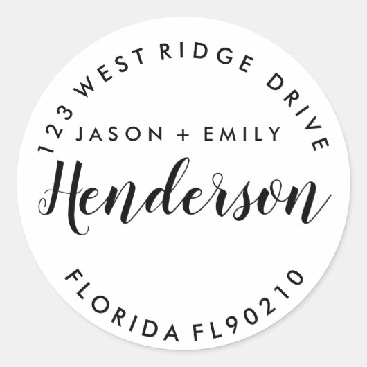 Adreswijziging, nieuwe woning, retouradres ronde sticker (Voorkant)