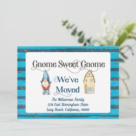 Adreswijziging Nieuwe woning We hebben Gnome verpl Aankondiging (Staand voorkant)