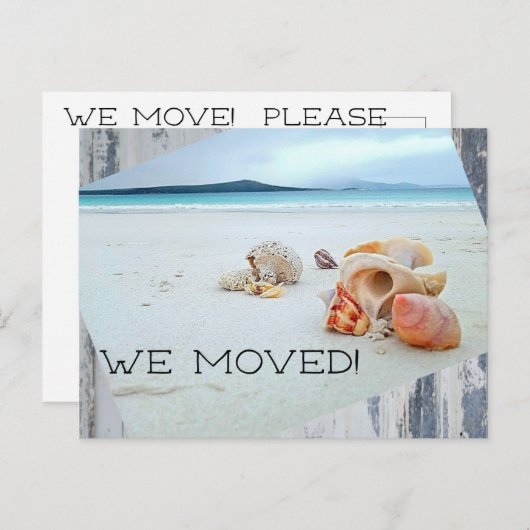 Adreswijziging op het strand briefkaart (Voorkant / Achterkant)