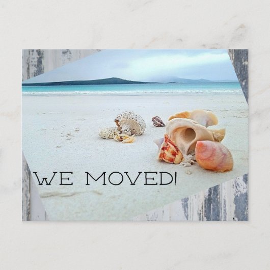 Adreswijziging op het strand briefkaart (Voorkant)