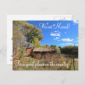 Adreswijziging, oude houten cabine aankondigingskaart (Voorkant / Achterkant)