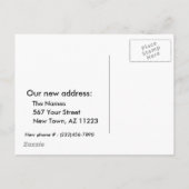 Adreswijziging, oude houten cabine aankondigingskaart (Achterkant)