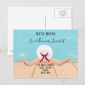 Adreswijziging POOL Side Aankondigingskaart (Voorkant / Achterkant)