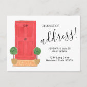 Adreswijziging Rode deur verplaatsen Aankondigingskaart (Voorkant)