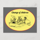 Adreswijziging Row Boat Yellow Grey Aankondigingskaart (Voorkant)