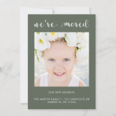 Adreswijziging Rustieke jute uitstraling met foto Aankondiging (Voorkant)