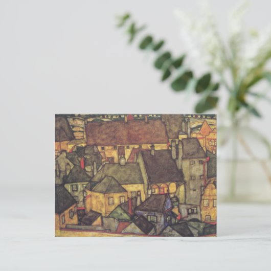 Adreswijziging - Schiele Yellow CIty, 1914 Aankondigingskaart (Staand voorkant)