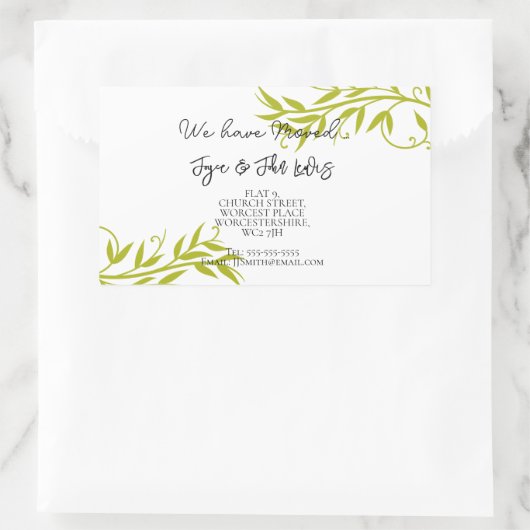 Adreswijziging sticker (Tas)