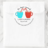 Adreswijziging sticker cacao warme chocolademelk (Tas)