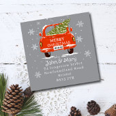 Adreswijziging Sticker Kerstkaart met boom