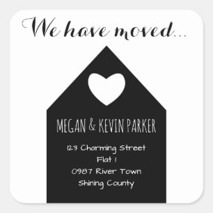 Adreswijziging Sticker   Modern trendy huis