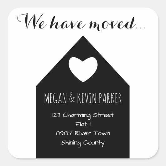 Adreswijziging Sticker | Modern trendy huis (Voorkant)