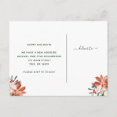 Adreswijziging tijdens de kerst | Vakantiefloral Feestdagenkaart (Achterkant)