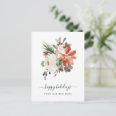 Adreswijziging tijdens de kerst | Vakantiefloral Feestdagenkaart (Staand voorkant)