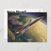  adreswijziging van het vliegtuig voor wetenschapp aankondigingskaart (Voorkant / Achterkant)