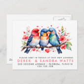adreswijziging, verhuisaankondiging Love Birds Aankondigingskaart (Voorkant / Achterkant)