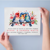 adreswijziging, verhuisaankondiging Love Birds Flyer (Hand)