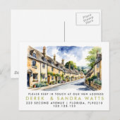 adreswijziging, verhuisd bericht cotswold aankondigingskaart (Voorkant / Achterkant)