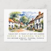 adreswijziging, verhuisd bericht dorp aankondigingskaart (Voorkant)