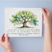 adreswijziging, verhuisde aankondiging stamboom flyer (Hand)